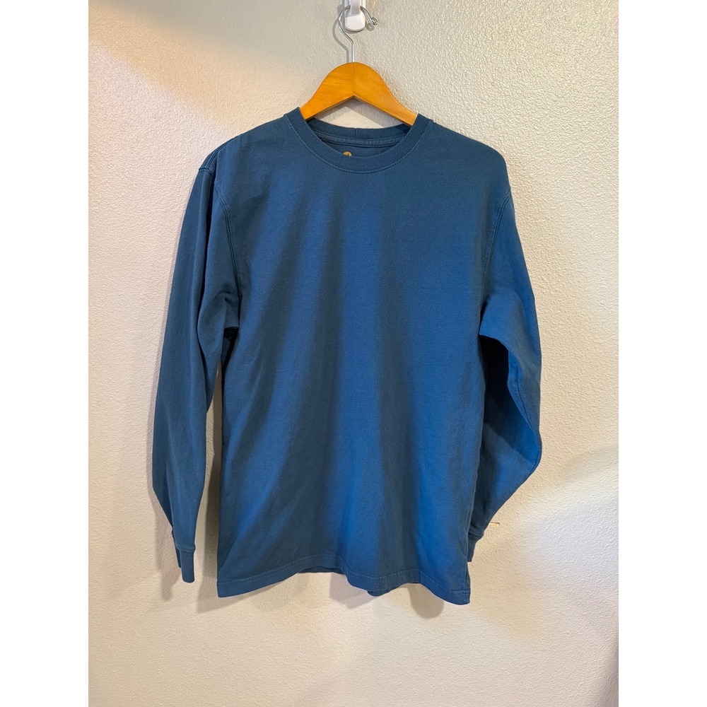 Carhartt Long Sleeve‎ T-Shirt Mens Small Blue Logo Graphic Original Fit